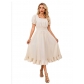 Vintage French Renaissance square neck short sleeve dress medieval cosplay dress