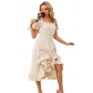 Vintage French Renaissance square neck short sleeve dress medieval cosplay dress
