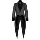 Fashion Men's Gothic Steampunk Tailcoat Jacket Black Brocade Damask Wedding Jacquard Coat