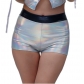 Bright leather stage performance costumes Sexy hot pants hot gold patent leather high waist shorts