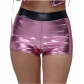 Bright leather stage performance costumes Sexy hot pants hot gold patent leather high waist shorts
