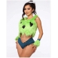European and American sexy role-playing green hair monster furry foreign trade tube top panties versatile women's clothing set