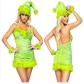 Christmas hottie ins European and American style ladies sexy gold velvet pleated suspender dress with hat wristband