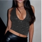 European and American Y2K sexy deep V hot girl T-shirt female vest women's clothing 2025 autumn and winter