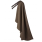 Steampunk Cape Half Shoulder Cloak with Belt Black Cape Cloak Medieval Halloween Costume