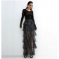 Women's high waist skirt women's long design pile skirt 2025 spring and summer new mesh cake long skirt