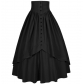 Medieval Renaissance Victorian Gothic irregular pleated lace Halloween retro maxi skirt