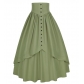 Medieval Renaissance Victorian Gothic irregular pleated lace Halloween retro maxi skirt