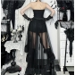 Dark irregular mesh skirt 2025 new Gothic style sexy street all-match long skirt for women