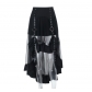 Dark irregular mesh skirt 2025 new Gothic style sexy street all-match long skirt for women