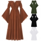 New off-the-shoulder ruffled long-sleeved Renaissance floor-length dress