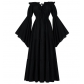 New off-the-shoulder ruffled long-sleeved Renaissance floor-length dress