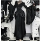 Dark lace patchwork sleeve top 2025 new Gothic Lolita slim fit versatile shirt