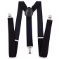 British black suspenders for men and women, 2.5cm wide, Y-shaped suspenders, elastic suspenders