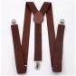 British black suspenders for men and women, 2.5cm wide, Y-shaped suspenders, elastic suspenders