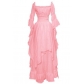 2025 Gorgeous Lace Trumpet Sleeve One-Shoulder Retro Gothic Dress Cosplay Prom Princess Dress