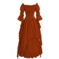 2025 Gorgeous Lace Trumpet Sleeve One-Shoulder Retro Gothic Dress Cosplay Prom Princess Dress