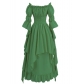 2025 Gorgeous Lace Trumpet Sleeve One-Shoulder Retro Gothic Dress Cosplay Prom Princess Dress