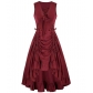 2025 Halloween Costume Medieval Renaissance Court Style Short Sleeve Knit Drawstring Dress Beer Skirt