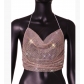 Hot-selling off-the-shoulder European and American suspender style sexy backless slim fit black solid color fishnet rhinestone vest