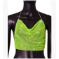 Hot-selling off-the-shoulder European and American suspender style sexy backless slim fit black solid color fishnet rhinestone vest