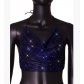 Hot-selling off-the-shoulder European and American suspender style sexy backless slim fit black solid color fishnet rhinestone vest