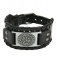 European and American hot selling medieval Viking pirate compass men's punk wide bracelet leather bracelet