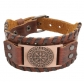 European and American hot selling medieval Viking pirate compass men's punk wide bracelet leather bracelet