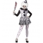Halloween black and white striped scary clown costume, party killer clown cosplay outfit