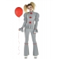 Horror-themed Pennywise female clown cosplay costume for Halloween party and performance