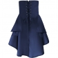 Hot sale Steampunk Renaissance Pirate Irregular Ruffle Lace-up Skirt