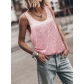 Summer New European and American Cross-border Women's Fashionable and Unique Street Style Sequined Top Round Neck Sleeveless Loose Party Vest