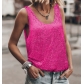 Summer New European and American Cross-border Women's Fashionable and Unique Street Style Sequined Top Round Neck Sleeveless Loose Party Vest
