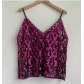 European and American style heavy sequined camisole V-neck new women's high-end vest, sexy inner and outer wear short sleeveless top