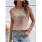 New European and American style spring/summer loose-fitting casual fashion party round neck sleeveless top women's sequined T-shirt