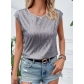 New European and American style spring/summer loose-fitting casual fashion party round neck sleeveless top women's sequined T-shirt