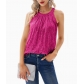 2026 Summer European and American New Style Solid Color Halter Neck Women's Sequined Slightly Elastic Camisole Sequin Vest
