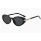 Snakehead cat-eye sunglasses for women, high-end 2026 new European and American fashion brand oval frame retro men's sunglasses