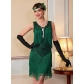 1920s Retro Gatsby Ball Sequined Dress Vest Round Neck Plus Size Beaded Tassel Dress