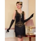 1920s Retro Gatsby Ball Sequined Dress Vest Round Neck Plus Size Beaded Tassel Dress