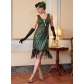 1920s Retro Gatsby Ball Sequined Dress Vest Round Neck Plus Size Beaded Tassel Dress