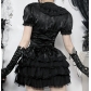 Dark-themed lace puff sleeve top, 2026 new gothic style sexy and versatile top for women.
