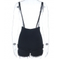 Dark-themed basic stretch bodycon overalls shorts, 2026 new gothic style trendy and versatile shorts.