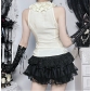Dark retro ruffled collar vest, 2026 new gothic style butterfly sleeveless top for a sexy and alluring look.