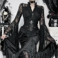 Dark-themed black V-neck lace-trimmed top, 2026 new gothic style slim-fitting top for women.