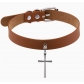 Hip-hop punk exquisite cross choker collar chain retro cross pendant necklace leather choker