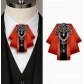 Men's bow tie, suit, shirt, tuxedo, business formal attire, rhinestone bow tie, and boutonniere