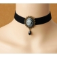 Vintage velvet choker necklace, women's collarbone necklace, beauty headdress chain jewelry