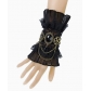 European and American anime style retro black gemstone ruffled lace bracelet Lolita style bracelet