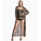 European and American style mesh sequined see-through long-sleeved cardigan, plus size women's pajamas/party performance costume